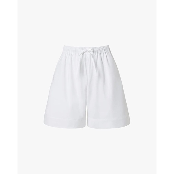 NWT!! WEWOREWHAT Tie Waist Shorts White Poplin Pockets Elastic Waist Large - Picture 10 of 16